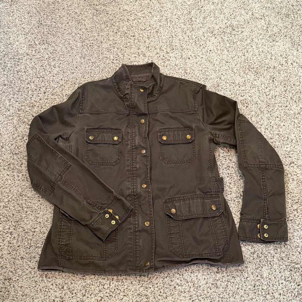 JCrew | Downtown Field Waxed Cotton Jacket | Olive Green | Size: L